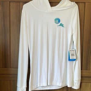 Pelagic ultra trek hooded uv protective sun shirt white womens size M